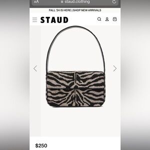 Staud Tommy Beaded Bag - Black White
